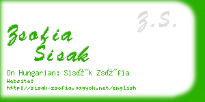 zsofia sisak business card